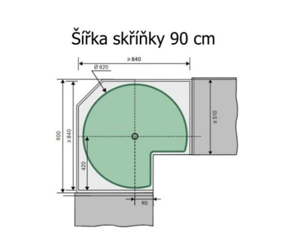 260548.0005 Otočný koš 1ks 700 mm pro rohové skříňky ARENAplus Classic, dno bílé