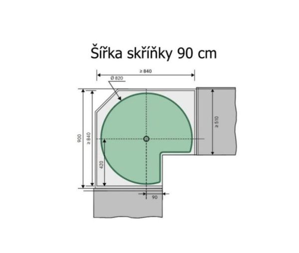 260559.9846 Koš ANTRACIT pro rohové skříňky průměr 820mm Kessebohmer 1KS Karusel